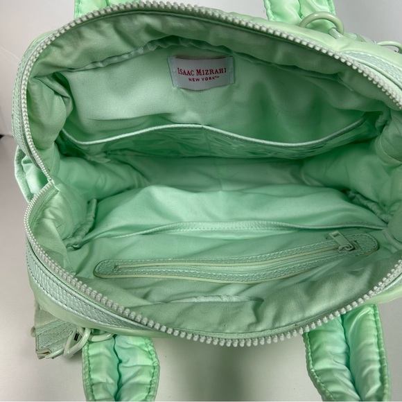 Isaac Mizrahi Puffy Crossbody Turquois Duffel  Bag With Lots Of Packets - Picture 4 of 10